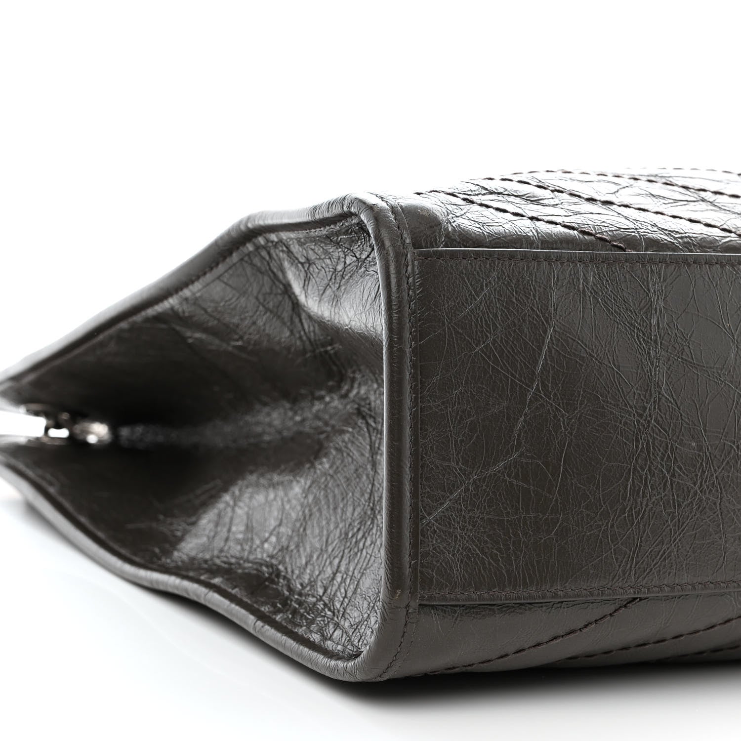 Saint Laurent Crinkled Calfskin Matelasse Monogram Niki Shoulder Bag Storm 9 of 10