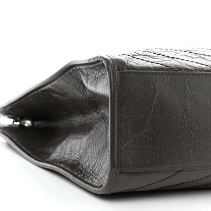 Saint Laurent Crinkled Calfskin Matelasse Monogram Niki Shoulder Bag Storm 9 of 10