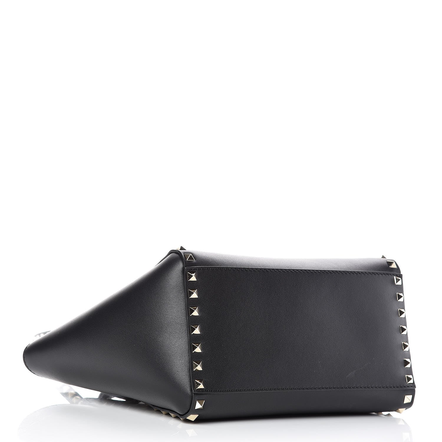 Valentino Garavani Vitello Small Rockstud Double Handle Tote Black 4 of 9