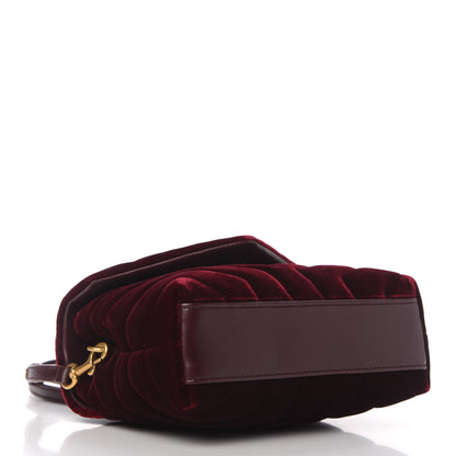 Saint Laurent Velvet Y Quilted Monogram Toy Loulou Crossbody Bag French Burgundy 4 of 10