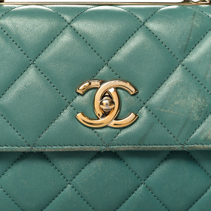Chanel Lambskin Quilted Small Trendy CC Flap Dual Handle Bag Green 9 of 14