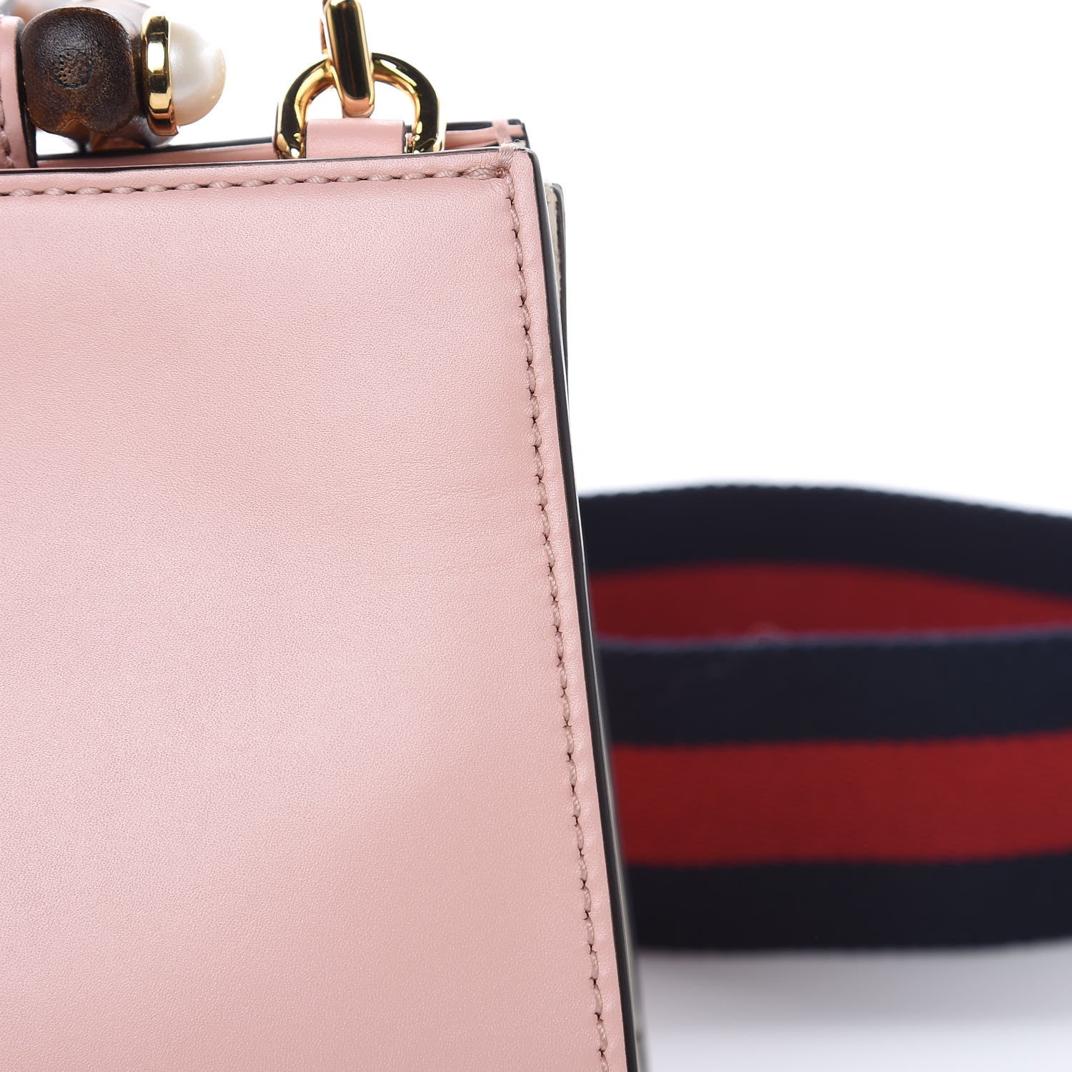 Gucci Nappa Bamboo Web Mini Nymphaea Top Handle Bag Perfect Pink Mystic White 12 of 12