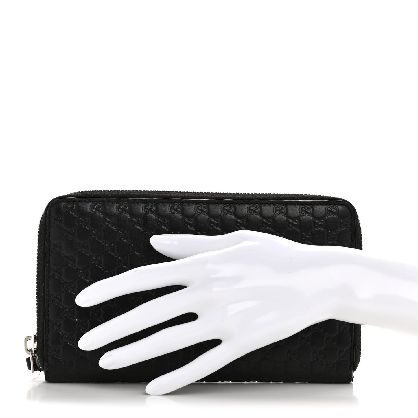 Microguccissima Large Zip Around Organizer Wallet Black