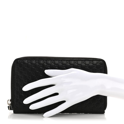 Gucci Microguccissima Large Zip Around Organizer Wallet Black 2 of 9