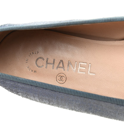 Chanel Iridescent Calfskin Cap Toe CC Ballerina Flats 39.5 Blue 6 of 12