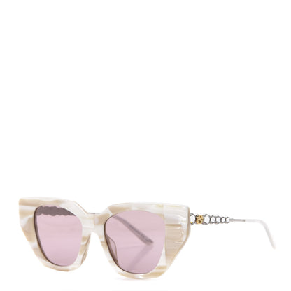 Gucci Crystal Embellished Cat Eye GG0641S Sunglasses White 1 of 8