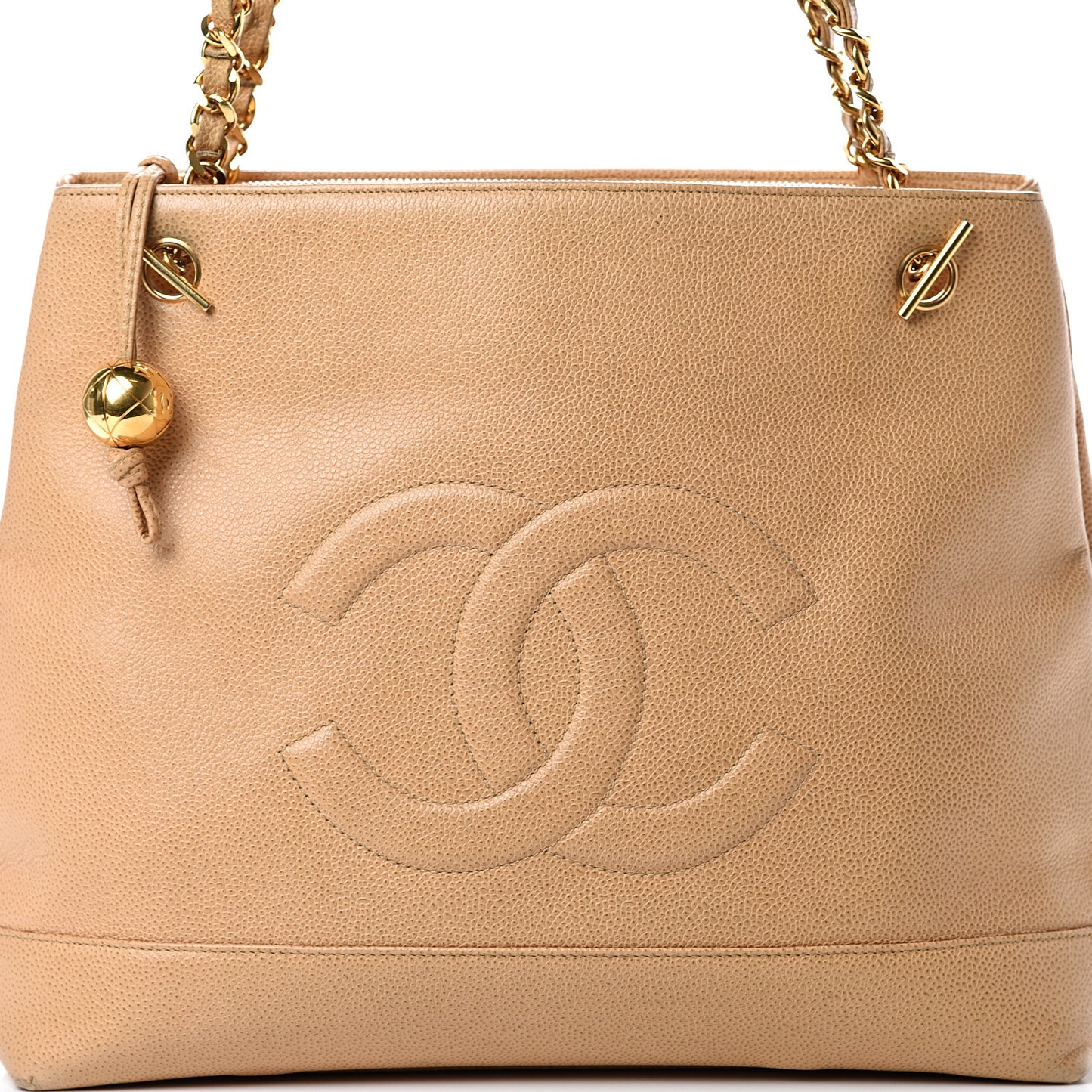 Caviar CC Shoulder Bag Beige