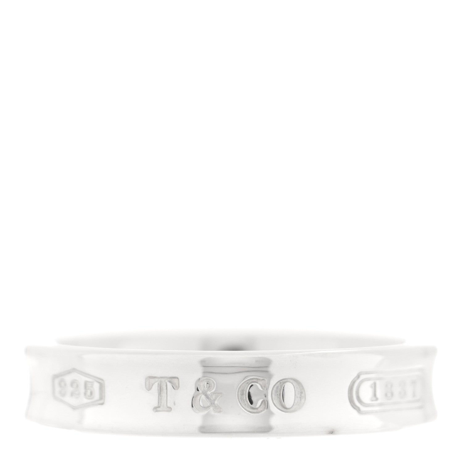 Tiffany Sterling Silver Narrow 1837 Band Ring 49 5 1 of 4