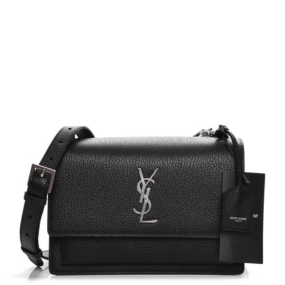 Saint Laurent Grained Calfskin Medium Monogram Sunset Black 1 of 7