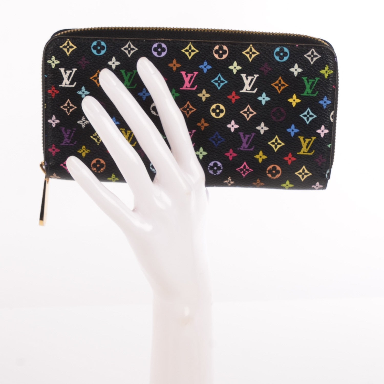 Louis Vuitton Monogram Multicolor Zippy Wallet Black Grenade 2 of 9