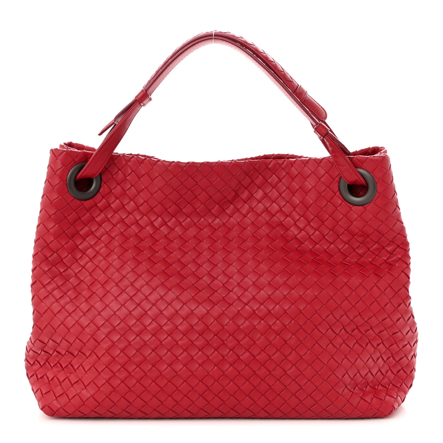 Nappa Intrecciato Medium Garda Bag Red