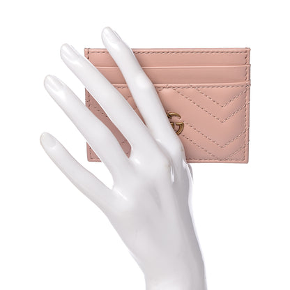 Gucci Calfskin Matelasse GG Marmont Card Holder Perfect Pink 2 of 6