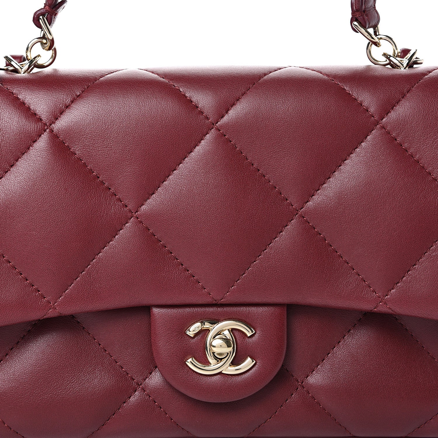 Chanel Lambskin Quilted Easy Carry Flap Burgundy 7 of 15