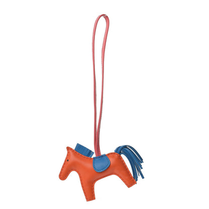 Hermes Milo Lambskin Grigri Rodeo Horse Bag Charm PM Orange Poppy Bleu Zanzibar Rose Azalee 1 of 4