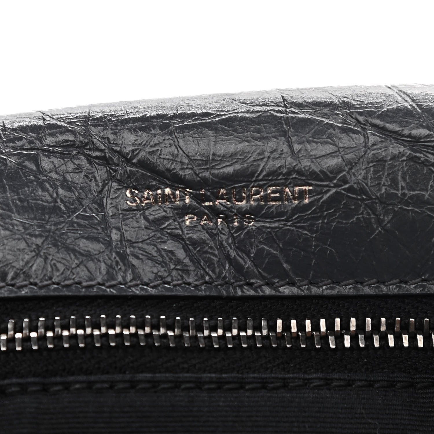 Saint Laurent Crinkled Calfskin Matelasse Monogram Medium Niki Chain Satchel Dark Smog 5 of 10