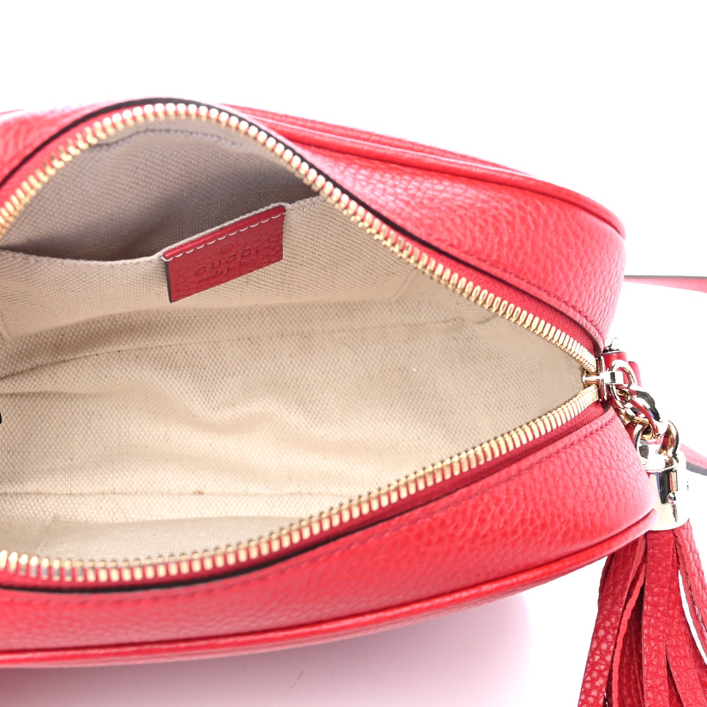 Pebbled Calfskin Small Soho Disco Bag Tabasco Red