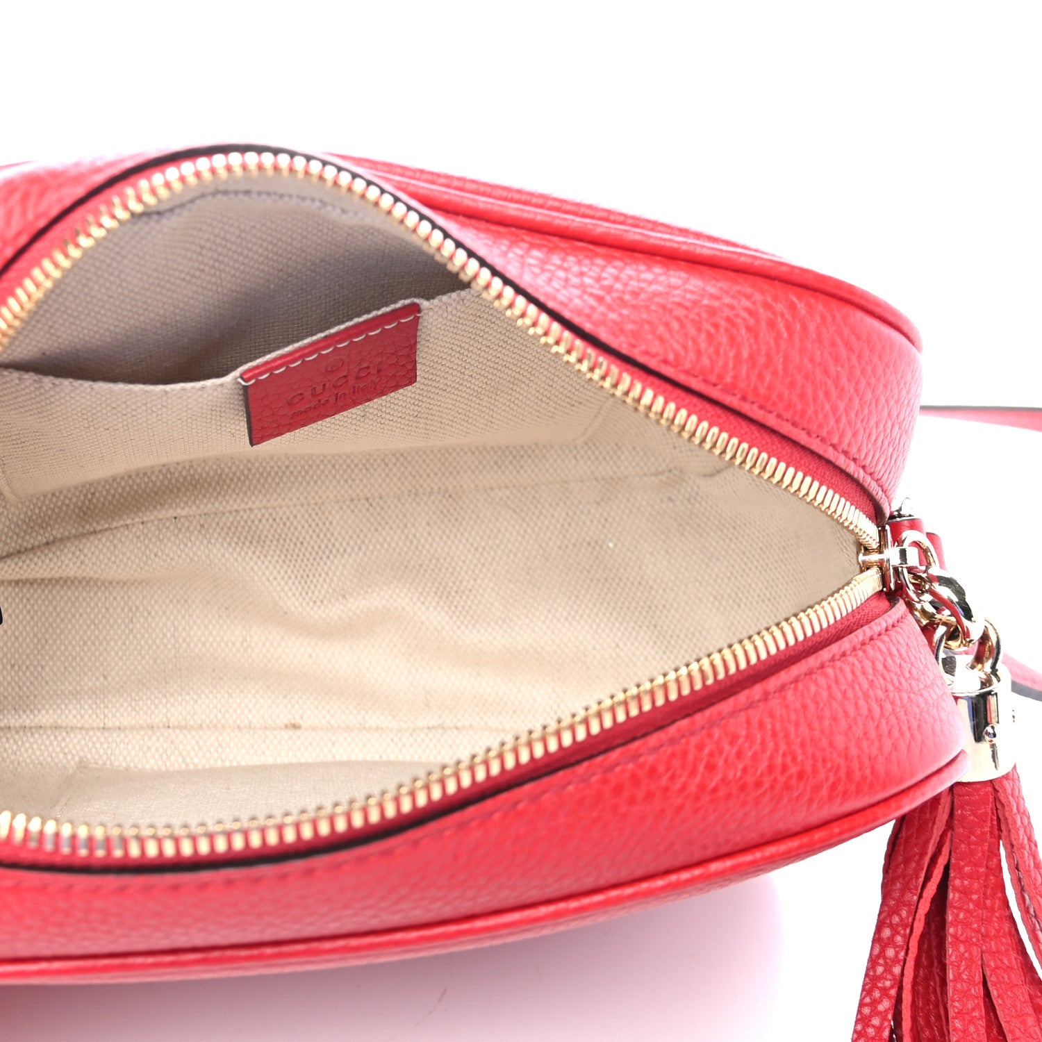 Gucci Pebbled Calfskin Small Soho Disco Bag Tabasco Red 4 of 4