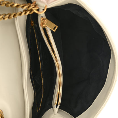 Saint Laurent Calfskin Y Quilted Monogram Medium Loulou Chain Satchel Blanc Vintage 5 of 14