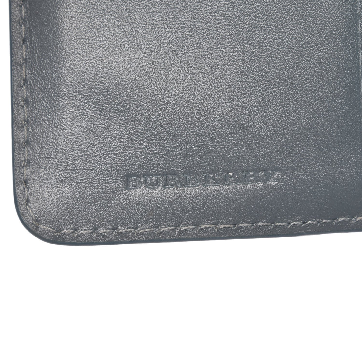 Burberry Calfskin Haymarket Check Medium Cowley Flap Wallet Eucalyptus Grey 6 of 11