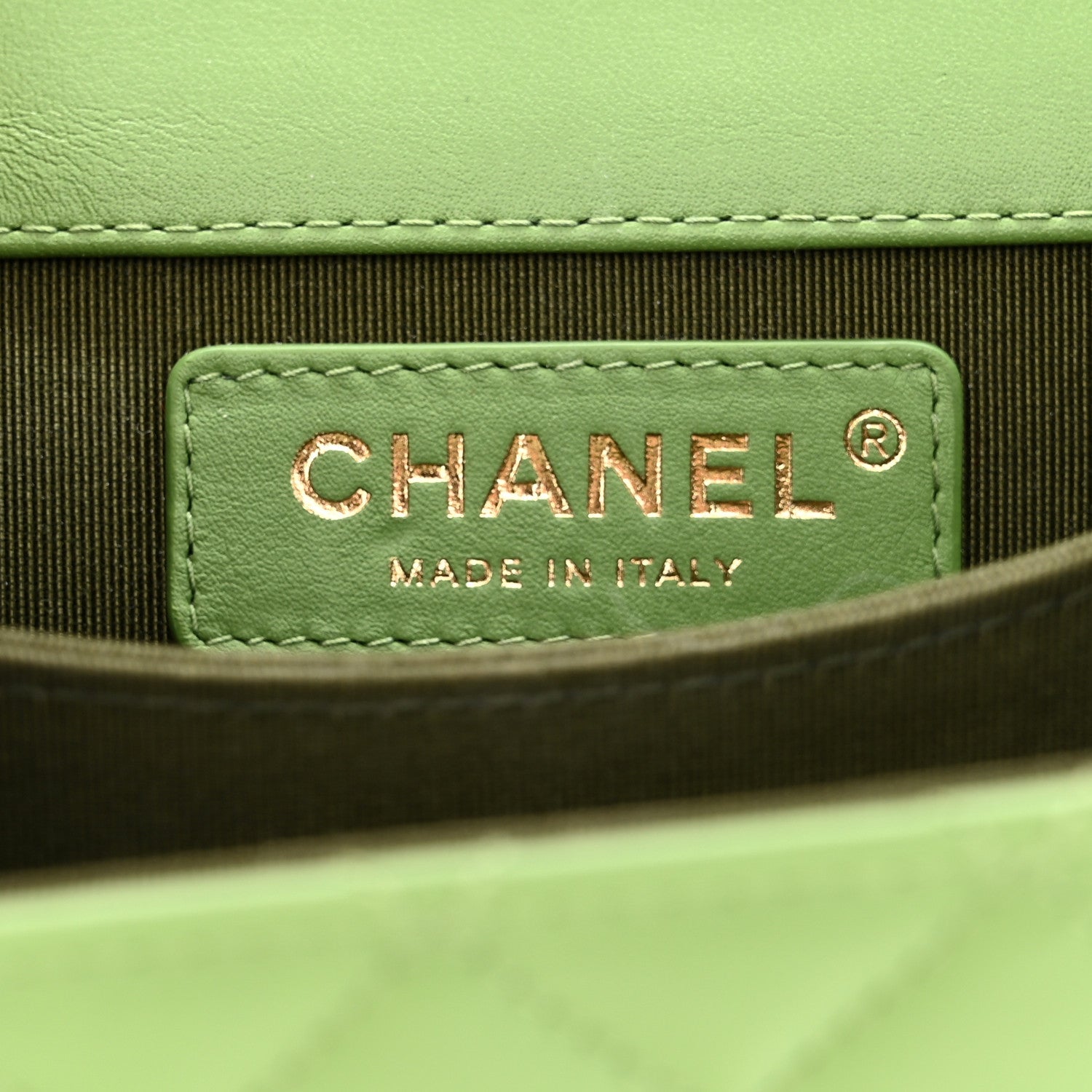 Chanel Calfskin Quilted North South Boy Flap Green 6 of 9