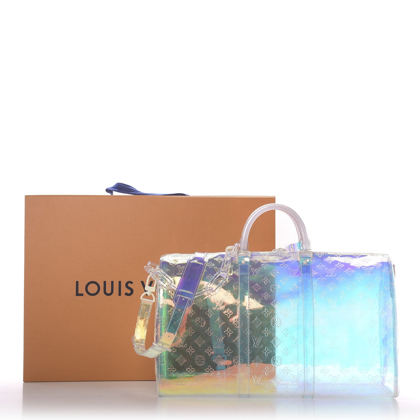 PVC Monogram Keepall Bandouliere 50 Iridescent Prism