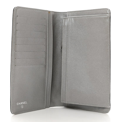 Chanel Lambskin Camellia Embossed Yen Wallet Black 5 of 9