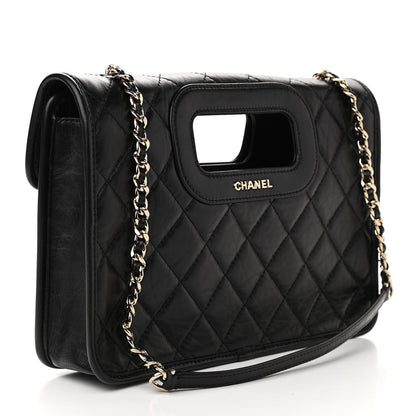 Chanel Aged Calfskin Charms Flap Bag Black 2 of 11