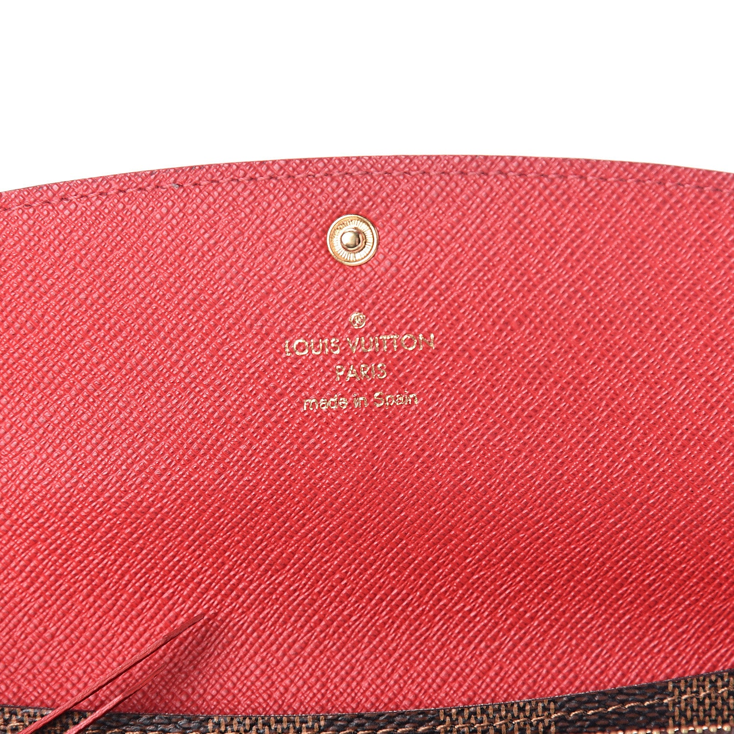 Louis Vuitton Damier Ebene Emilie Wallet Red 6 of 11