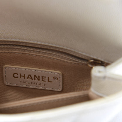 Chanel Iridescent Caviar Quilted Extra Mini Coco Handle Flap Ivory 9 of 11