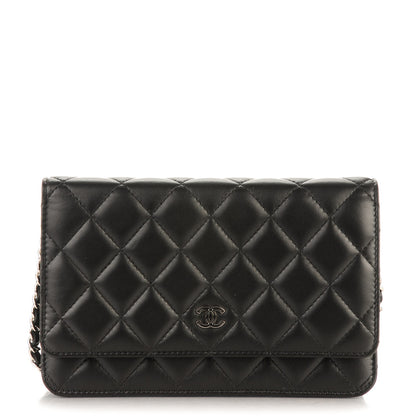Chanel Lambskin Quilted Wallet On Chain WOC Black 1 of 8