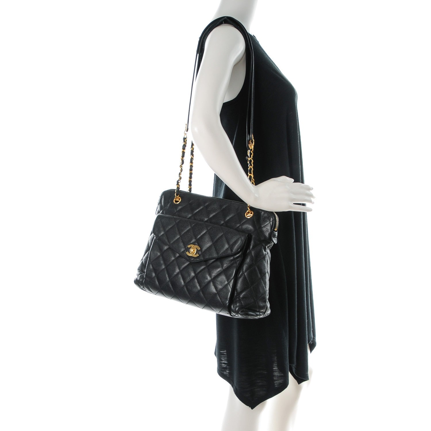Chanel Caviar Quilted Flap Shoulder Bag Black 2 of 8