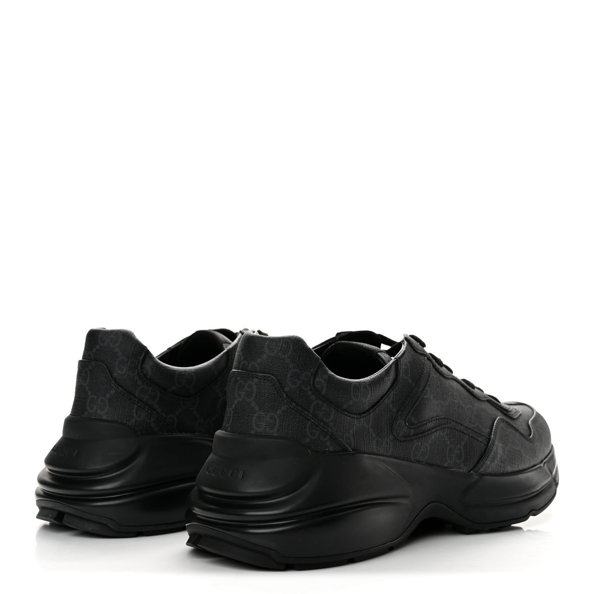 GG Supreme Monogram Mens Rhyton Sneakers 10 Black