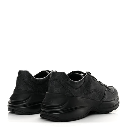 Gucci GG Supreme Monogram Mens Rhyton Sneakers 10 Black 5 of 10