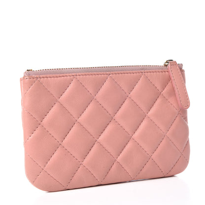 Chanel Lambskin Quilted Small Cosmetic Case Pink 3 of 13