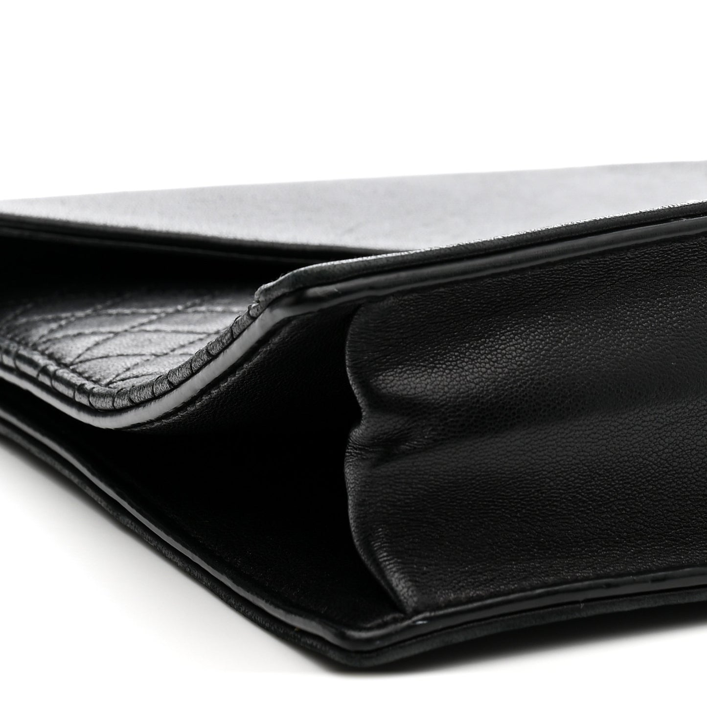 Lambskin Quilted Monogram Gaby Chain Bag Black
