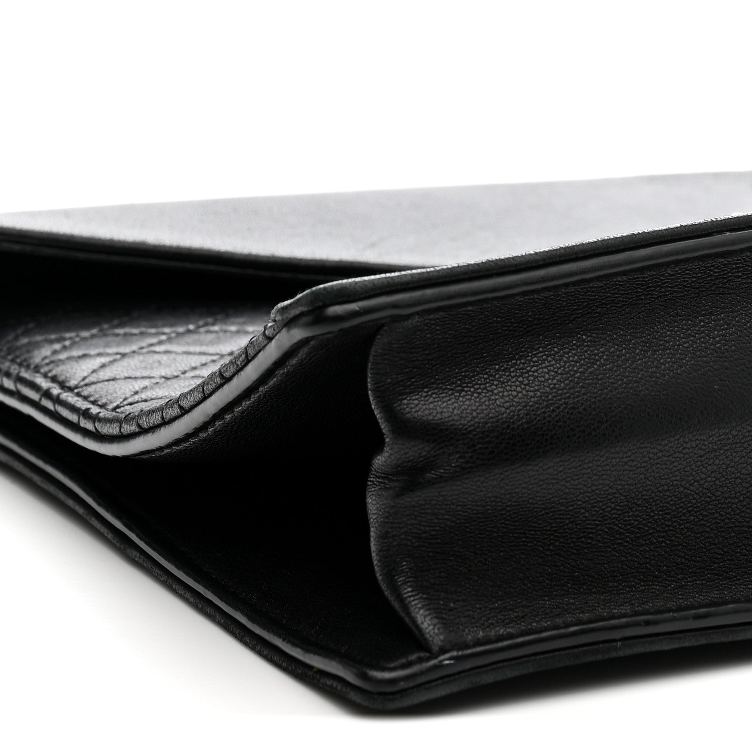 Saint Laurent Lambskin Quilted Monogram Gaby Chain Bag Black 10 of 17