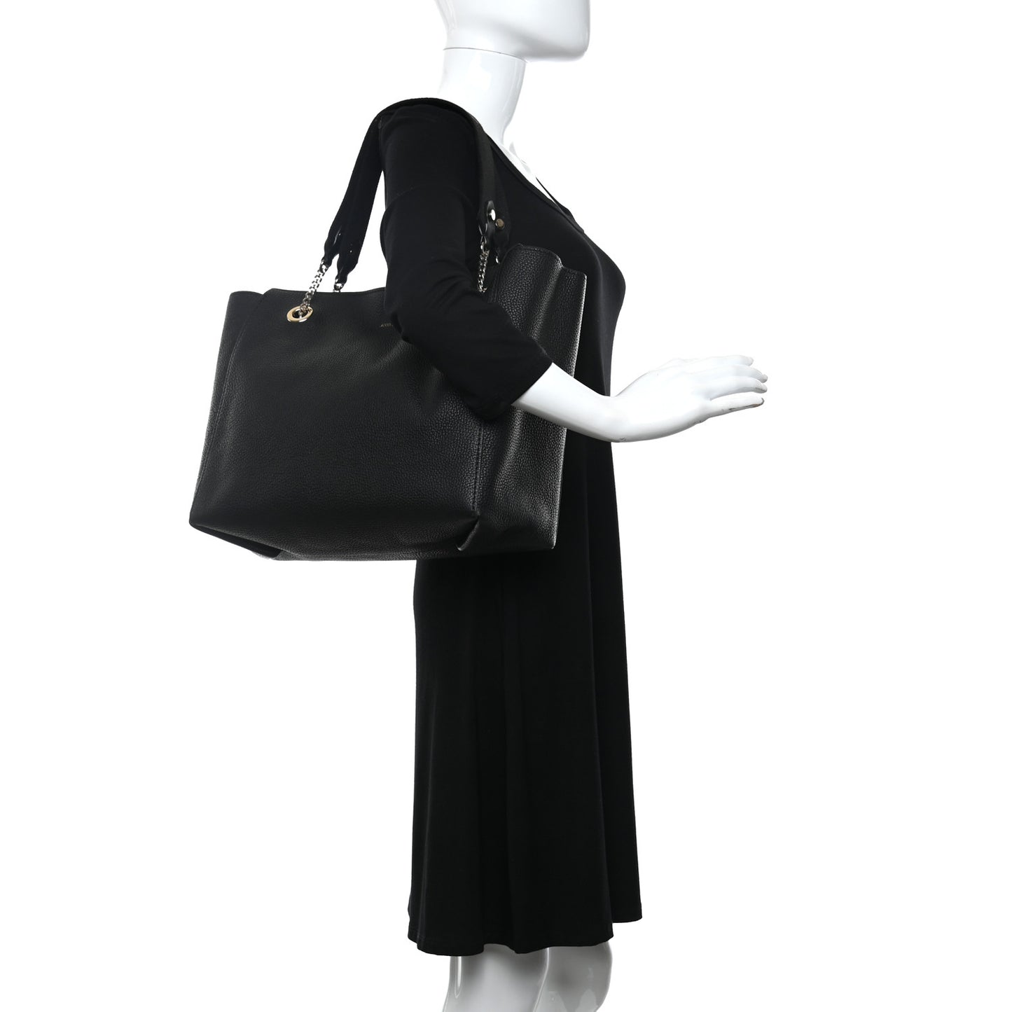 Grained Calfskin Tote Black