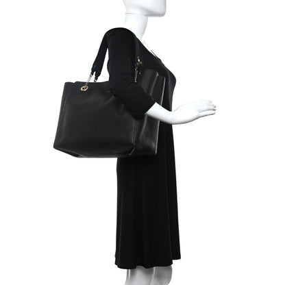 Jimmy Choo Grained Calfskin Tote Black 2 of 9