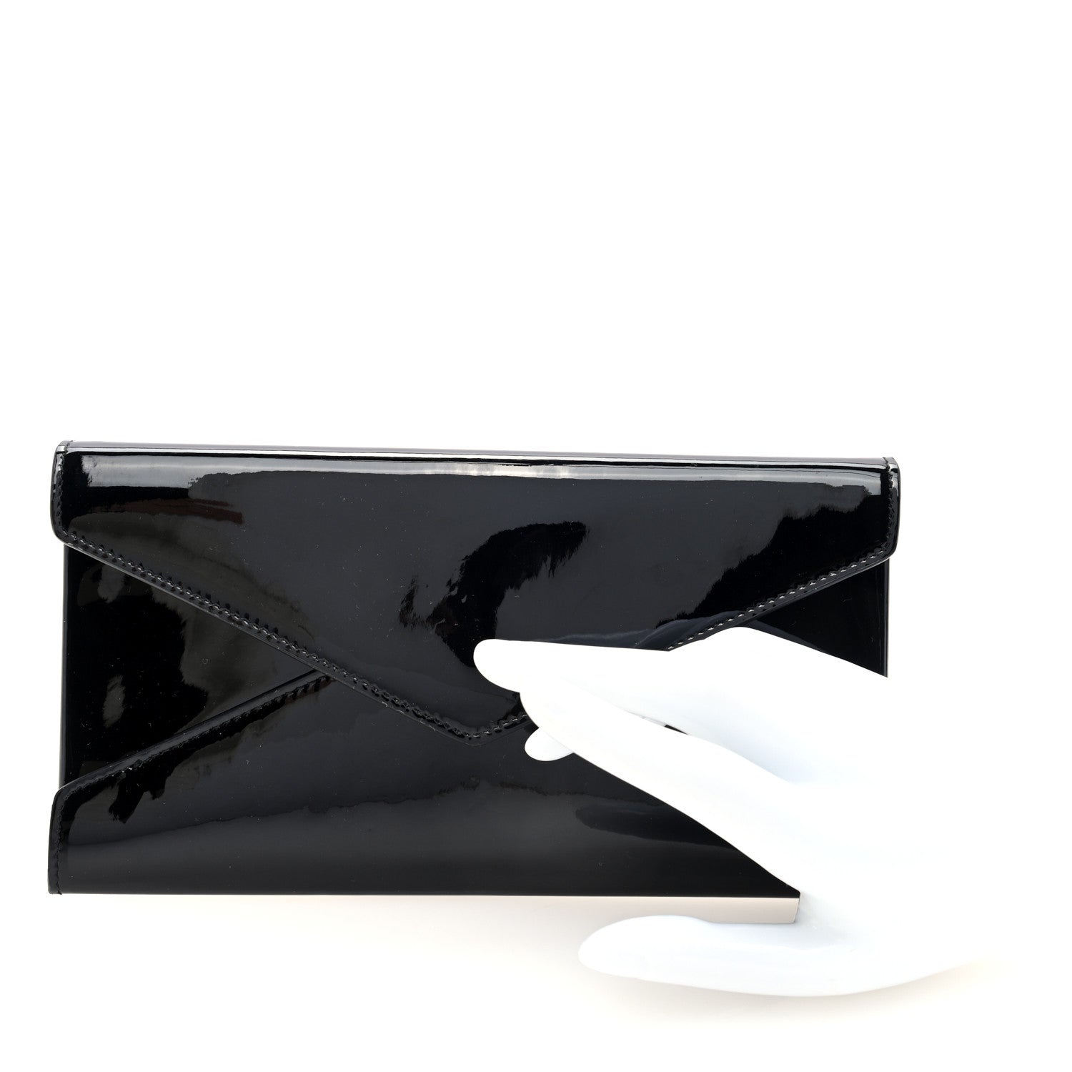Saint Laurent Patent Paloma Envelope Clutch Black 2 of 6