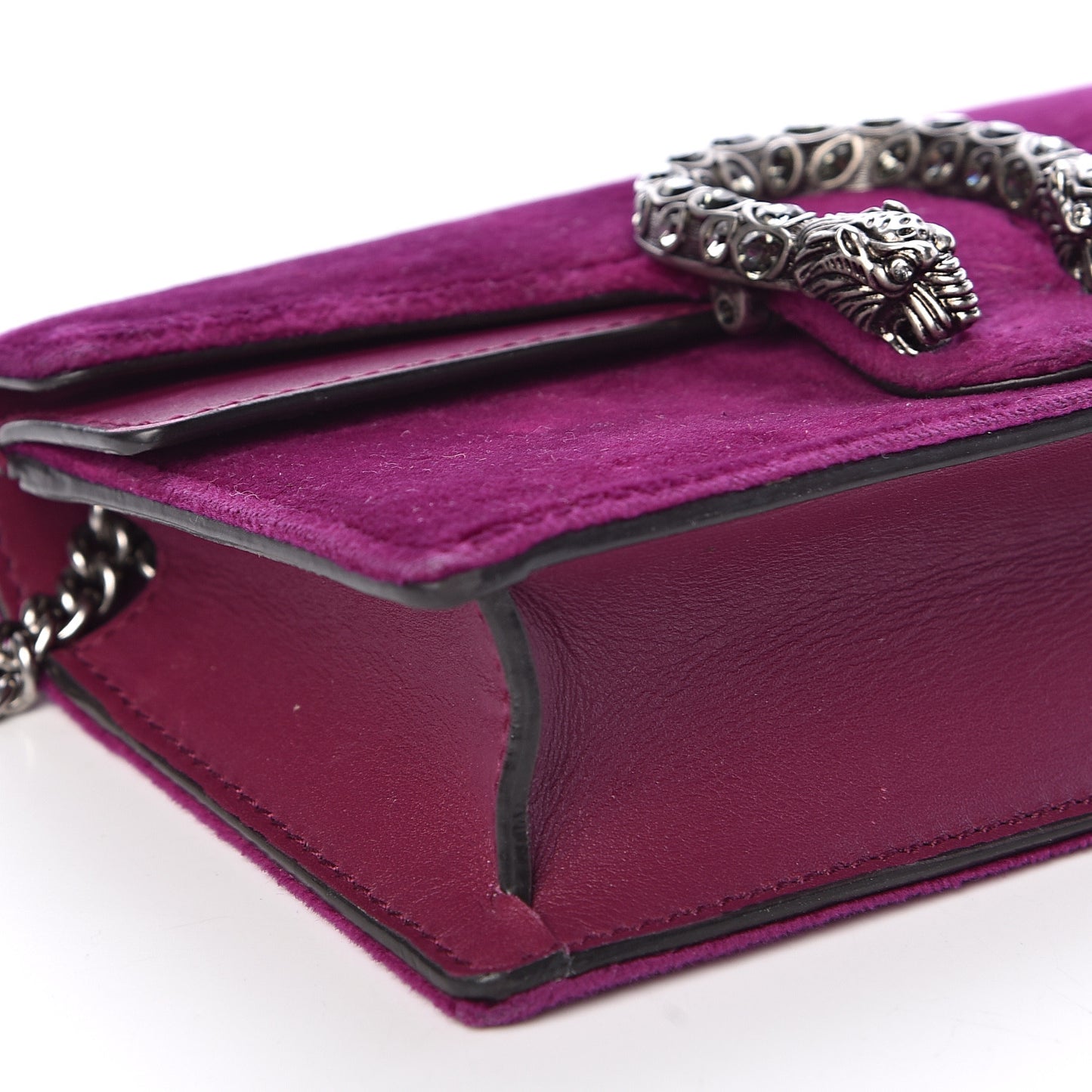 Velvet Super Mini Dionysus Shoulder Bag Fuchsia Violet Cyclamen