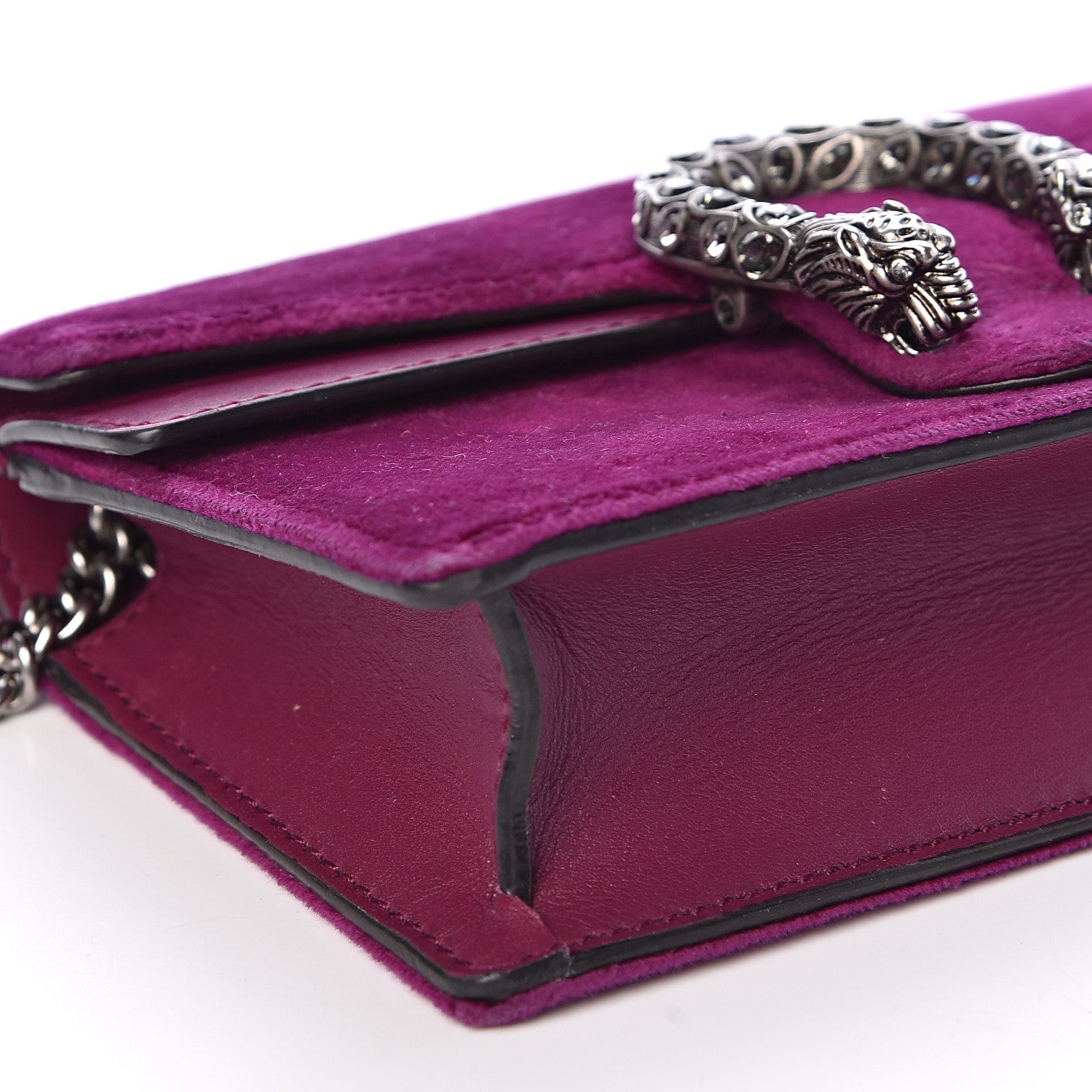 Gucci Velvet Super Mini Dionysus Shoulder Bag Fuchsia Violet Cyclamen 8 of 9