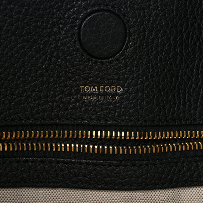 Tom Ford Pebbled Calfskin Large Alix Padlock Zip Hobo Bag Black 7 of 12