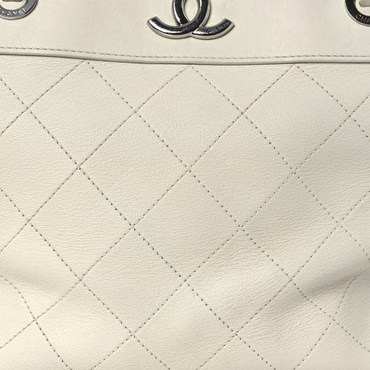 Chanel Calfskin Stitched Small Urban Shopping Tote White 8 of 15