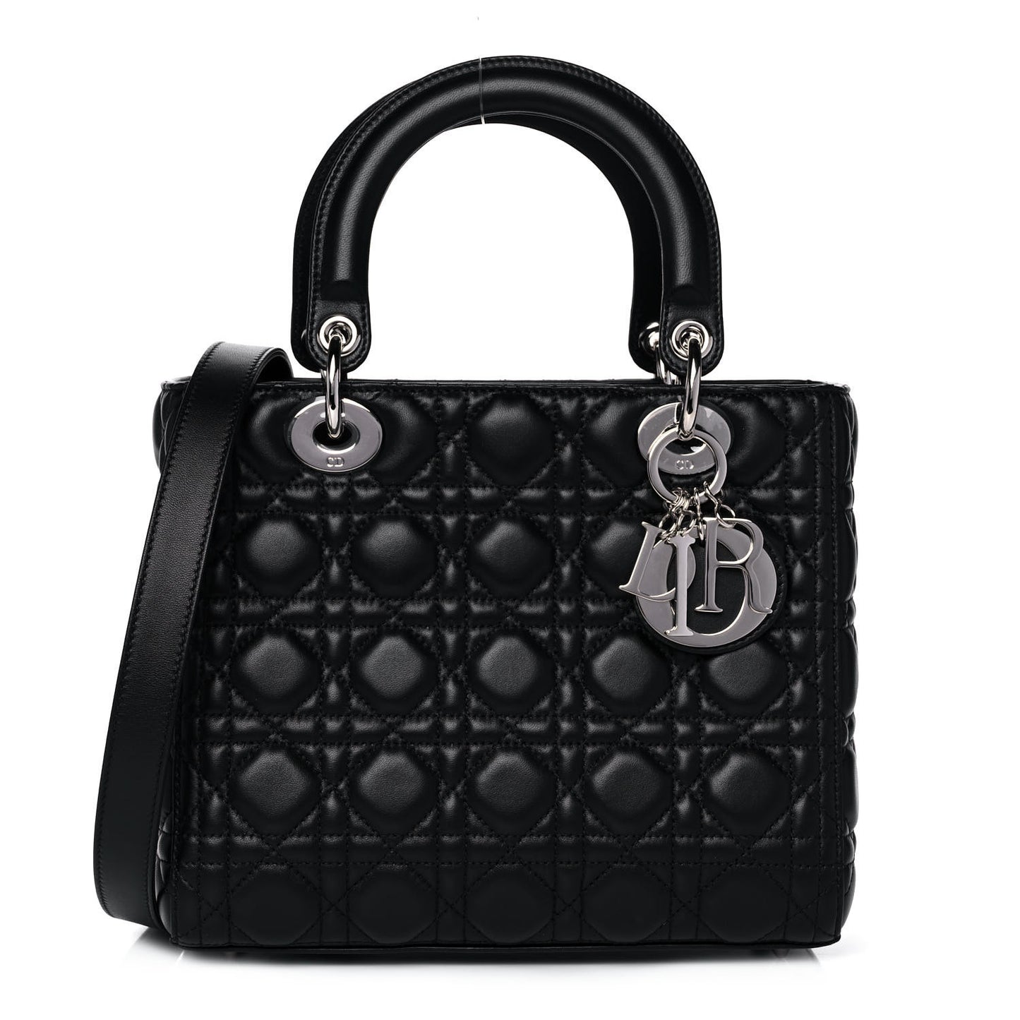 Lambskin Cannage Medium Lady Dior Black