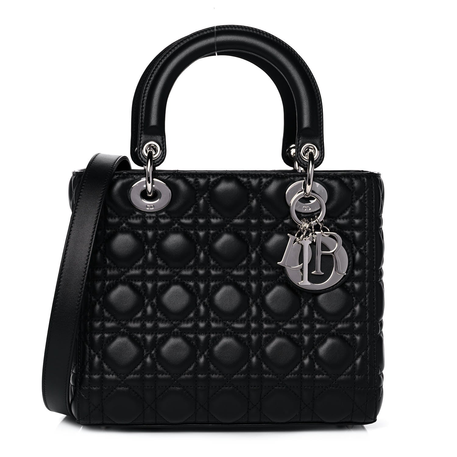 Christian Dior Lambskin Cannage Medium Lady Dior Black 1 of 14