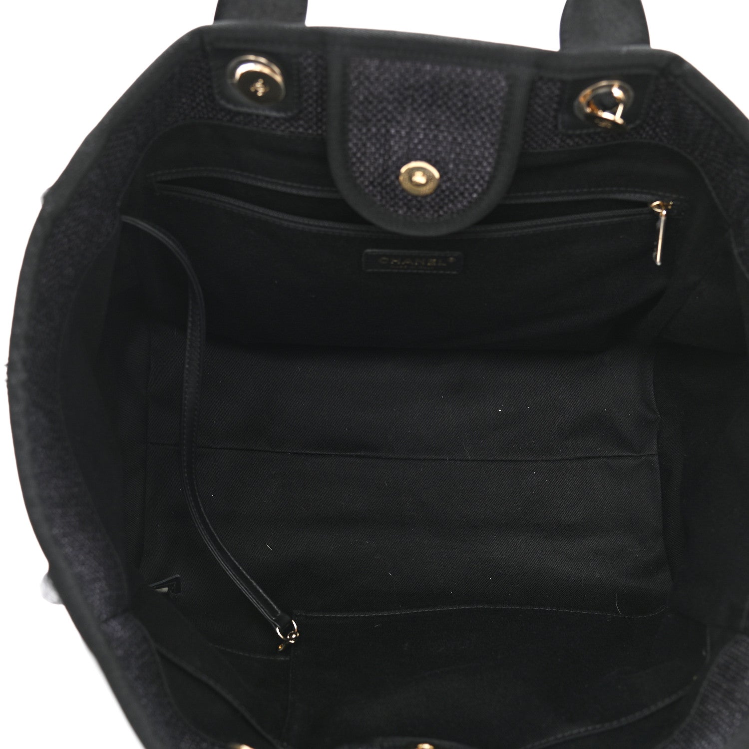 Chanel Woven Straw Raffia Medium Deauville Tote Black 5 of 11