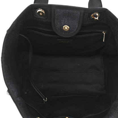 Chanel Woven Straw Raffia Medium Deauville Tote Black 5 of 11