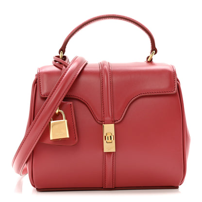 Celine Satinated Calfskin Mini 16 Top Handle Bag Raspberry 1 of 15