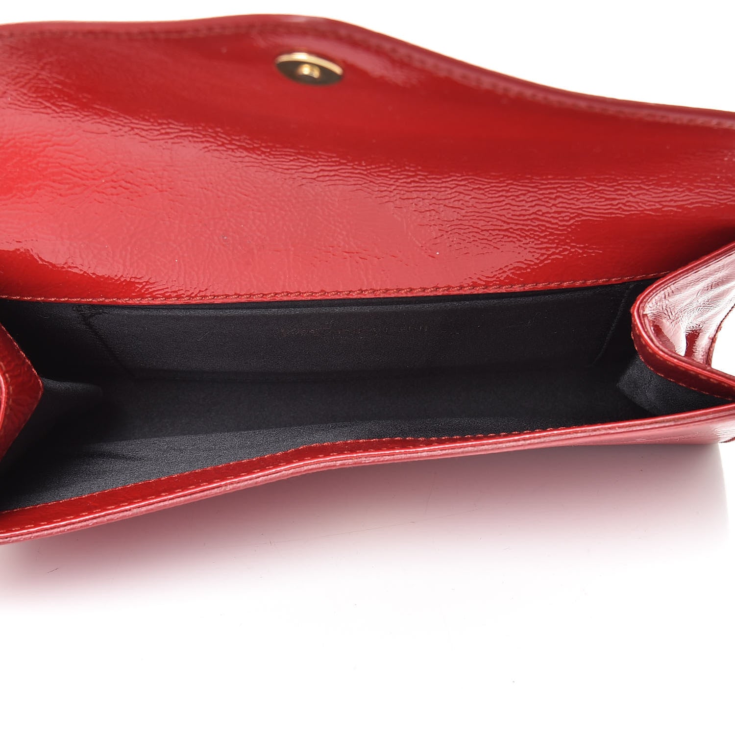 Saint Laurent Patent Y-Mail Clutch Red 5 of 8