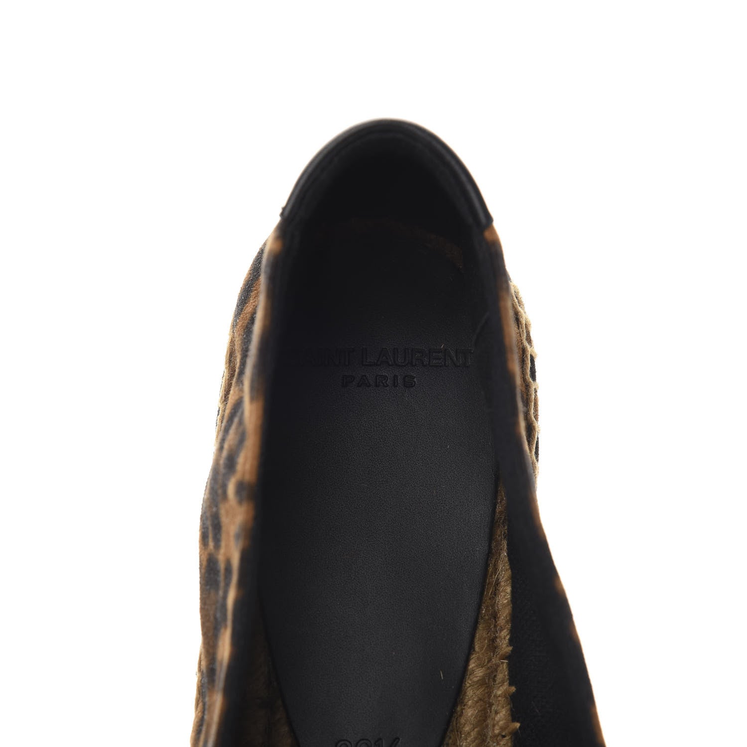 Saint Laurent Calfskin Suede Leopard Print Espadrilles 36.5 7 of 10
